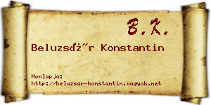 Beluzsár Konstantin névjegykártya
